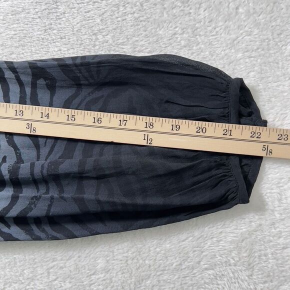 Mint Velvet Naomi Sheer Zebra Print Dip Dye Top Sz 14 Pullover Long Sleeves - Picture 13 of 13